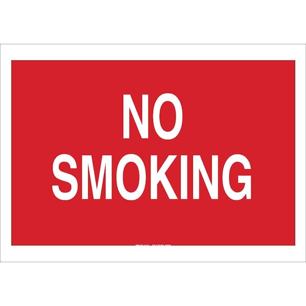 Brady No Smoking Sign, 10" H, 7 in W, Plastic, Rectangle, English, 141948 141948 - main